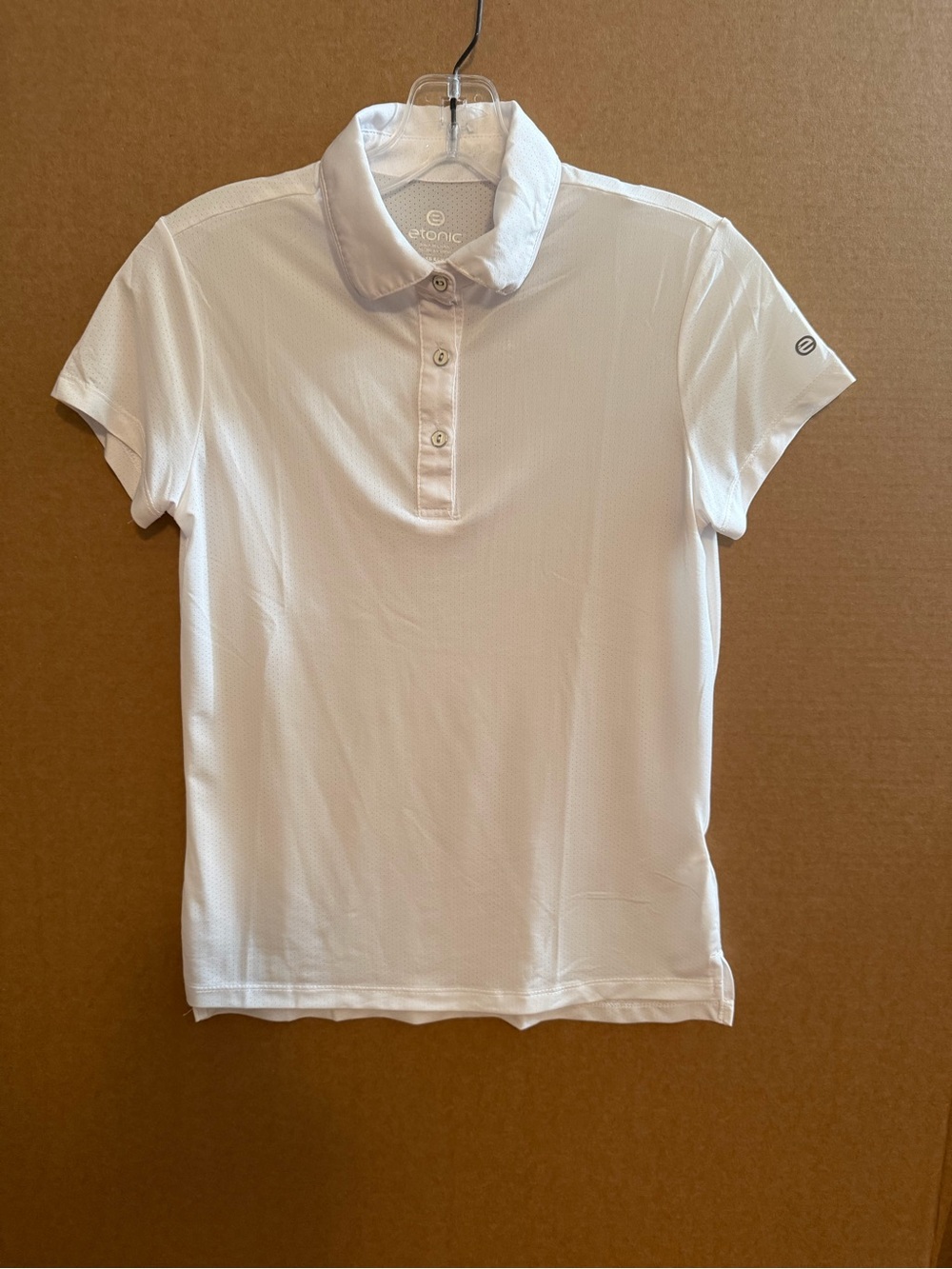 Etonic Women's White Short-Sleeve Button-Down Polo